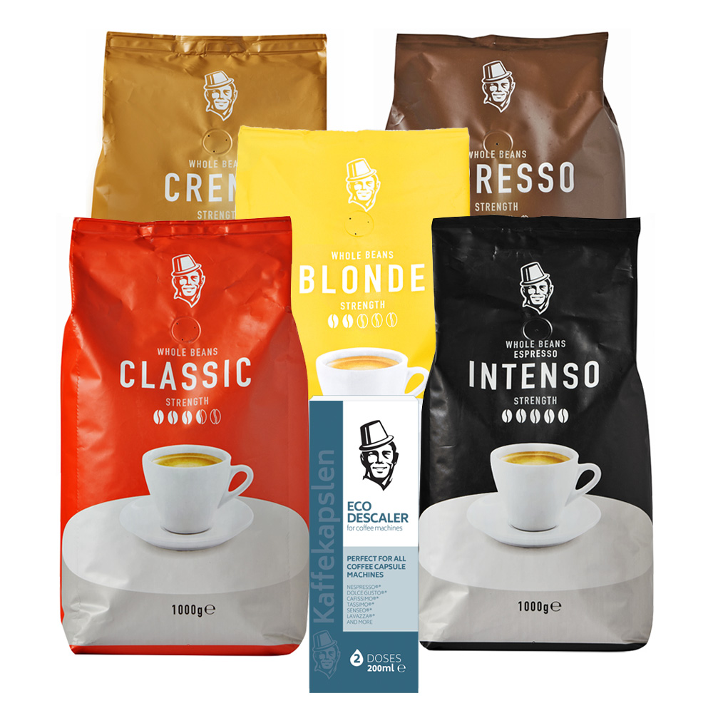 Kaffekapslen Startpaket - 5 kg kaffebönor + avkalkning