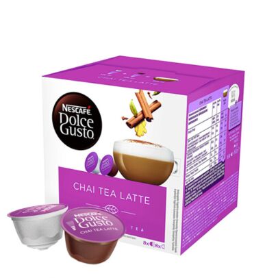 NescafÃ© Chai Tea Latte package and capsule for Dolce Gusto