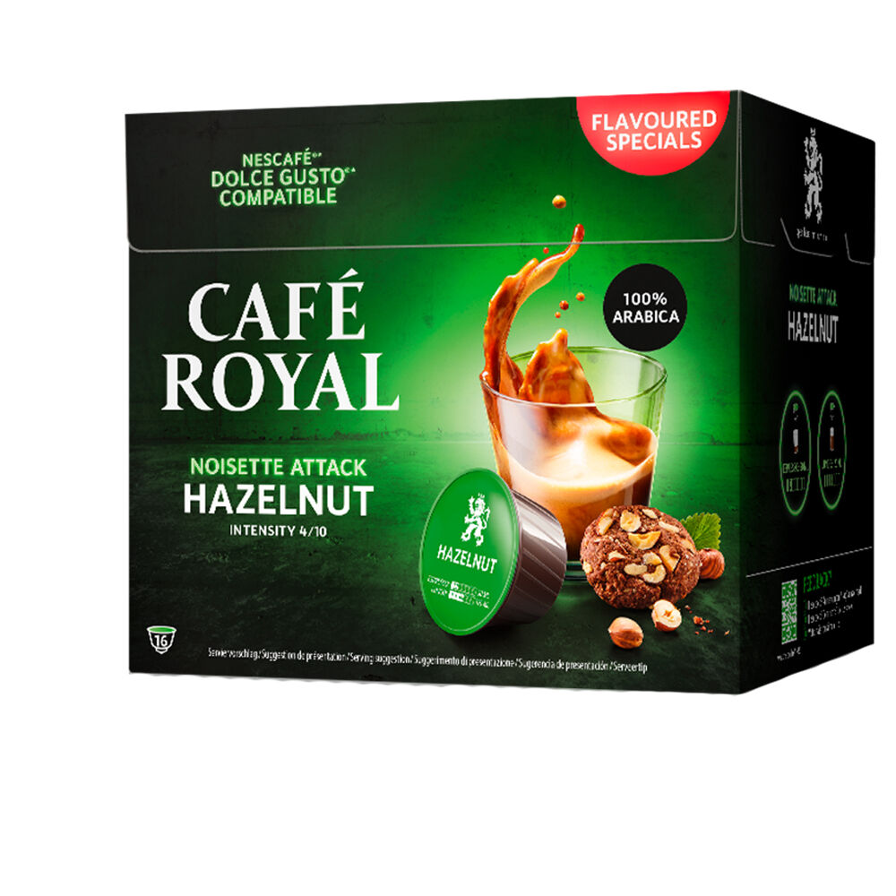 CAFE ROYAL Chocolat en capsule compatible Dolce Gusto et Nespresso 16  capsules 120g pas cher 