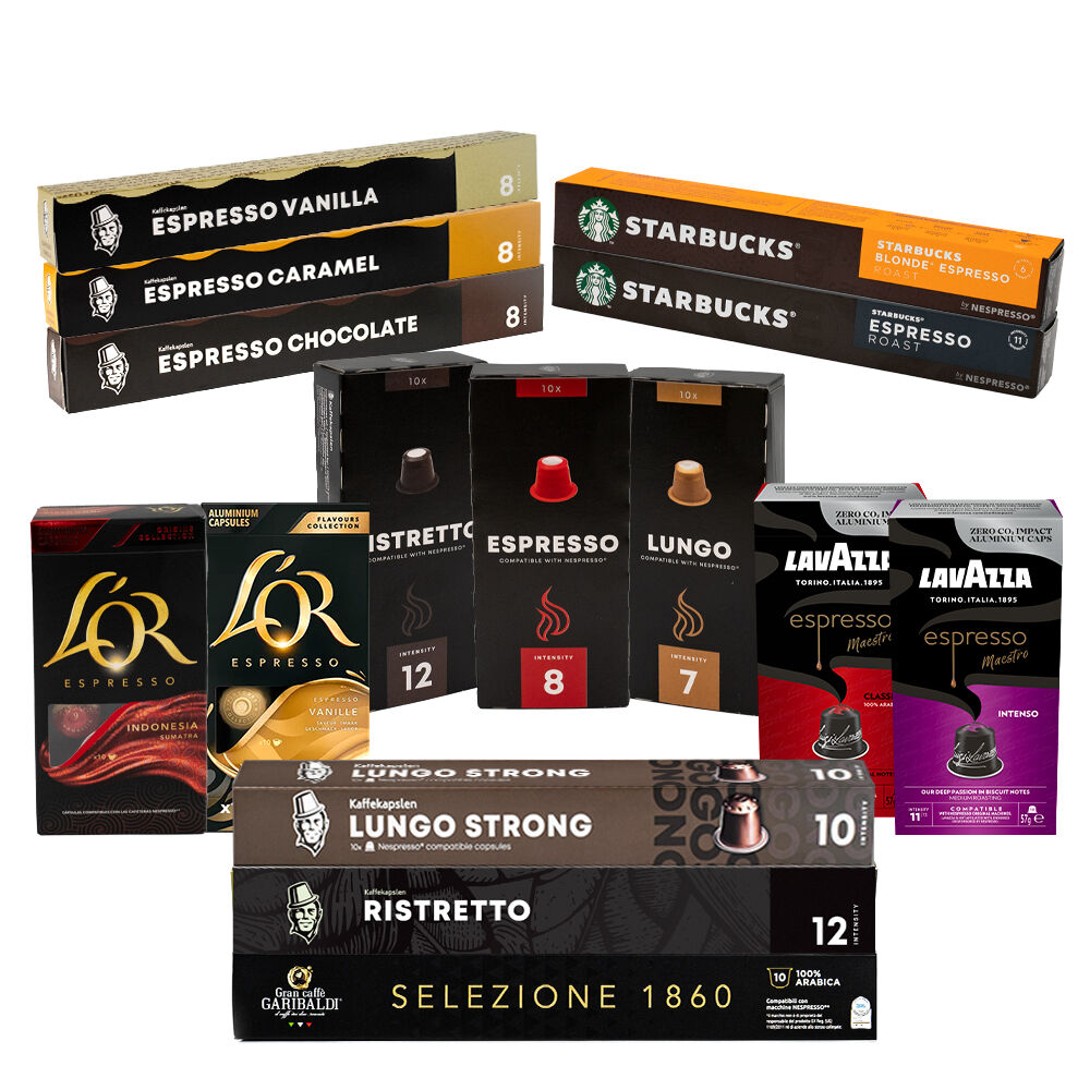 Latter Forstærker regulere Bestsellers Startpakke - 150 kapsler til Nespresso for 295,00 kr.