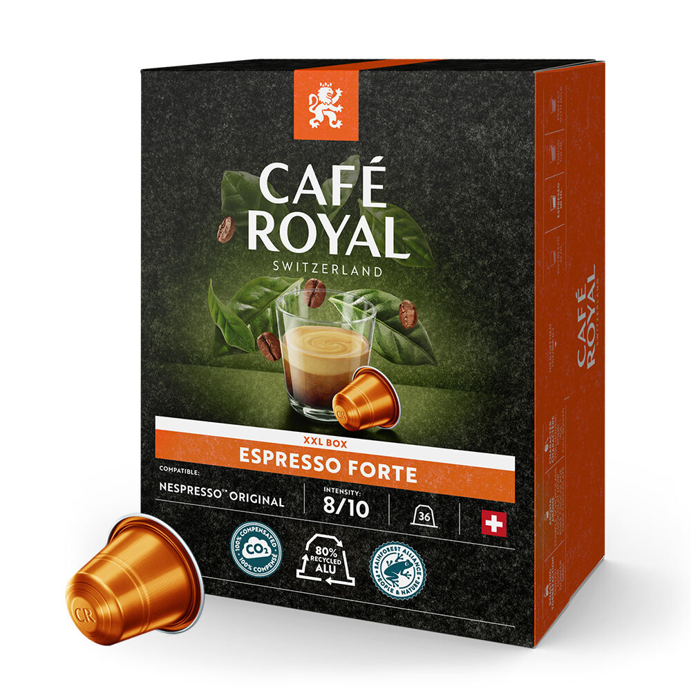 CAFE ROYAL Capsules de café espresso forte compatibles Nespresso 10  capsules 52g pas cher 