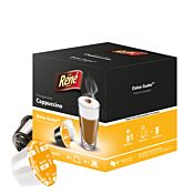 Café René Cappuccino package and capsule for Dolce Gusto