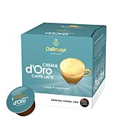 Dallmayr Crema d'Oro Caffè Latte package and capsule for Dolce Gusto