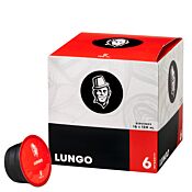 Kaffekapslen Lungo package and capsule for Dolce Gusto