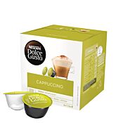NescafÃ© Cappuccino package and capsule for Dolce Gusto