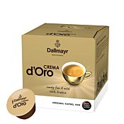 Dallmayr Crema d'Oro-verpakking en capsule voor Dolce Gusto