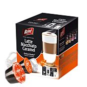 Café René Latte Macchiato Caramel Packung und Kapsel für Dolce Gusto
