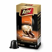 Café René Caramel paquet et capsule pour Nespresso®