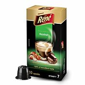 Café René Hazelnut Packung und Kapsel für Nespresso®
