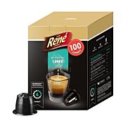 Café René Lungo Big Pack package and capsule for Nespresso®