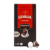 Gevalia Espresso 10 Intenso package and capsule for Nespresso®