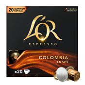 L'OR Lungo Colombia Big Pack package and capsule for NespressoÂ®
