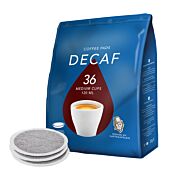 Kaffekapslen Decaf 36 package and pods for Senseo