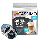 Coffee Shop Selections White Choco Coconut Latte package and capsule for Tassimo