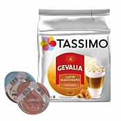 Gevalia Latte Macchiato Caramel package and capsule for Tassimo