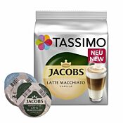 Jacobs Latte Macchiato Vanilla Packung und Kapsel für Tassimo