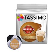 Marcilla Café Con Leche package and capsule for Tassimo