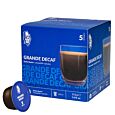 Kaffekapslen Grande Decaf package and capsule for Dolce Gusto

