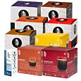 Bundle with 8 packages of coffee for Dolce Gusto and a package of descaling