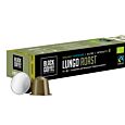 Black Coffee Roasters Lungo Roast package and capsule for Nespresso
