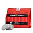 Kaffekapslen Dynamite Coffee Packung und Pods für Senseo
