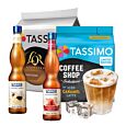 Ice coffee starter pack para Tassimo con 2 paquetes de café y 2 siropes de café