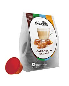 DolceVita Caramel Salato package and capsule for Dolce Gusto
