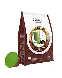 Dolce Vita Pistacchio package and capsule for Dolce Gusto
