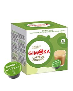 Gimoka Caffè al Ginseng package and capsule for Dolce Gusto
