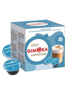Gimoka Cappuccino package and capsule for Dolce Gusto
