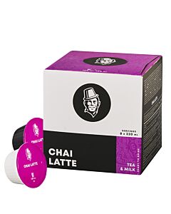 Kaffekapslen Chai Latte package and capsule for Dolce Gusto