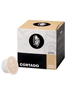Kaffekapslen Cortado package and capsule for Dolce Gusto