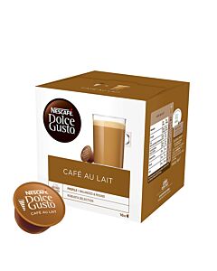 Nescafé Café au Lait package and capsule for Dolce Gusto