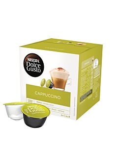 Nescafé Cappuccino Packung und Kapsel für Dolce Gusto