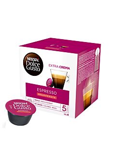 Nescafé Espresso Decaffeinato package and capsule for Dolce Gusto
