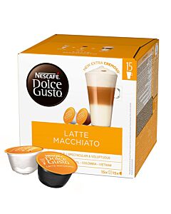 NescafÃ© Latte Macchiato Big Pack package and capsule for Dolce Gusto