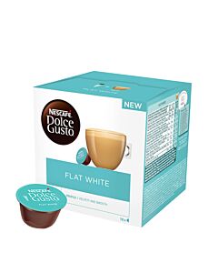 Nescafé Flat White package and capsule for Dolce Gusto