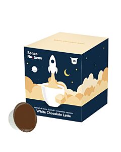 Senso Nocturno White Chocolate Latte package and pod for Dolce Gusto
