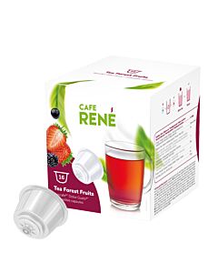 Café René Forest Fruit Tea Packung und Kapsel für Dolce Gusto
