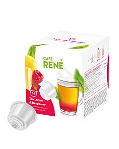 Café René Lemon & Raspberry Tea pakke og kapsel til Dolce Gusto
