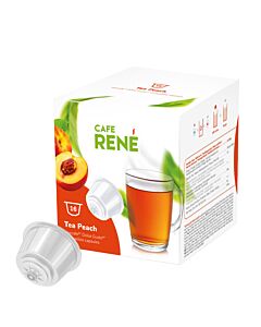 Café René Tea Peach package and pod for Dolce Gusto

