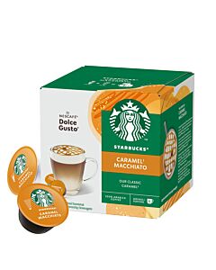 Starbucks Caramel Macchiato package and capsule for Dolce Gusto