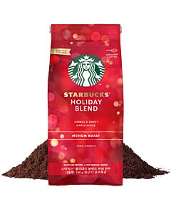 Holiday Blend gemalen koffie van Starbucks 
