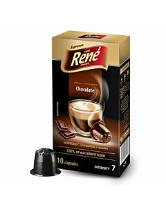 CafÃ© RenÃ© Chocolate package and capsule for NespressoÂ®