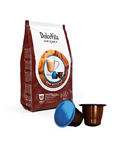Dolce Vita Biscottino package and capsule for Nespresso®
