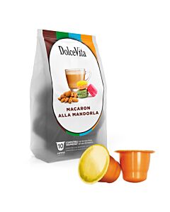 Dolce Vita Macaron Alla Mandorla package and capsule for Nespresso®