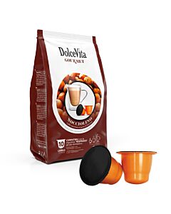 Dolce Vita Nocciolino package and capsule for Nespresso®