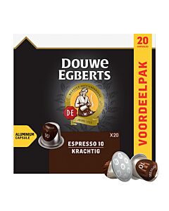 Douwe Egberts Espresso 10 Krachtig XL package and capsule for NespressoÂ®