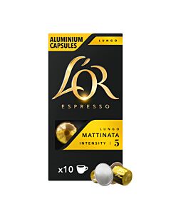 L'OR Lungo Mattinata package and capsule for Nespresso®