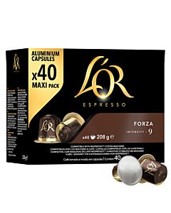 L'OR Forza 40 package and pod for Nespresso
